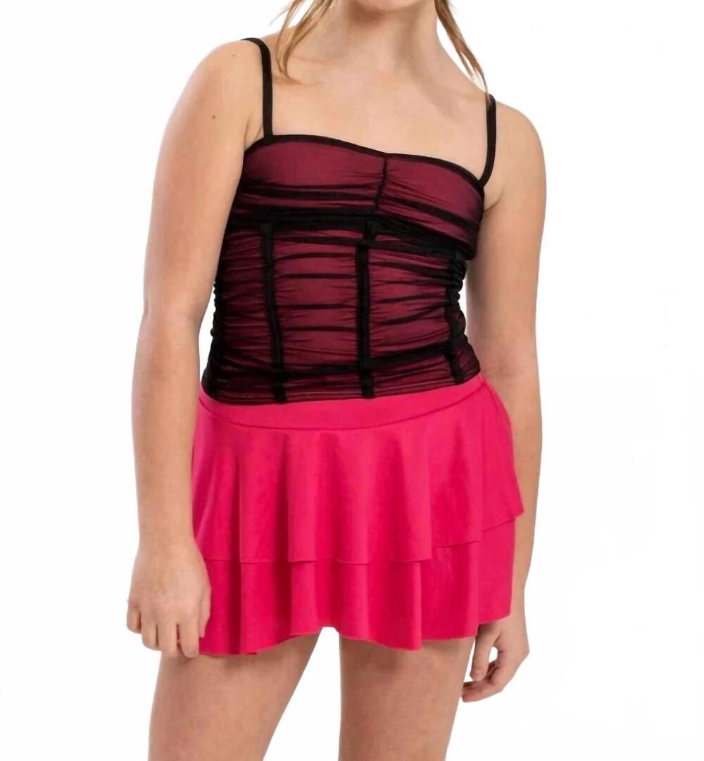 NEW CHERYL CREATIONS kids mesh corset top in pink